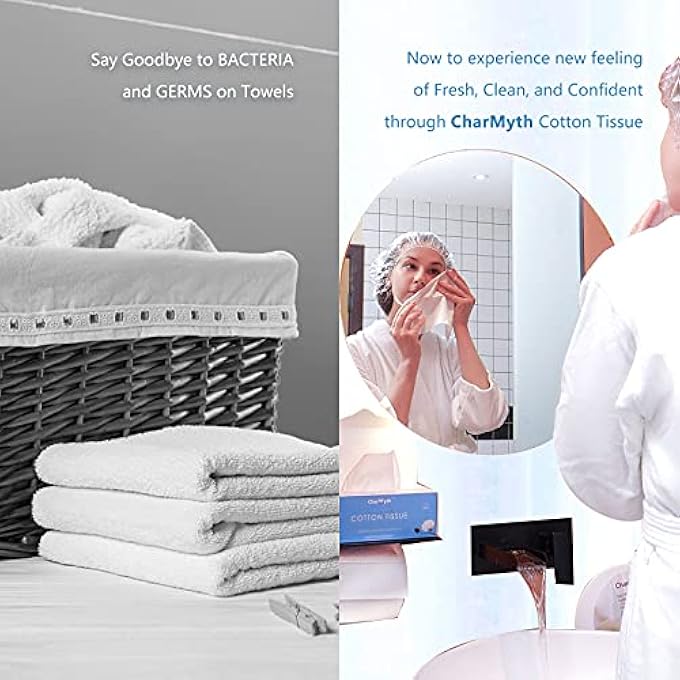 Charmyth COTTON TISSUES FOR FACE UNSCENTED SOFT CLEANSING COTTON USA DISPOSABLE FACE TOWEL DRY WIPES FOR BABY FOR SENSITIVE SKIN FACIAL COTTON TISSUE - Image 4